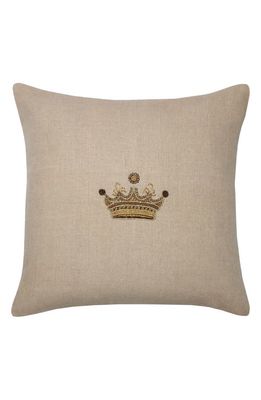 SFERRA Regale Linen Accent Pillow in Beige Gold