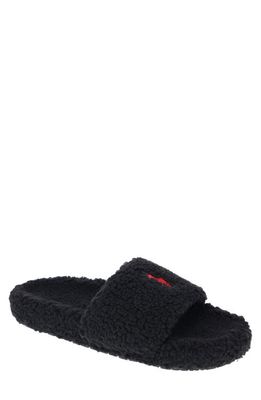 SG Footwear Hendrick Faux Shearling Slide Sandal in Black