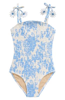 Shade Critters Kids' Bouquet Smocked One-Piece Swimsuit in Blue