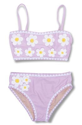 Shade Critters Kids' Crochet Daisy Two-Piece Swimsuit in Lavender