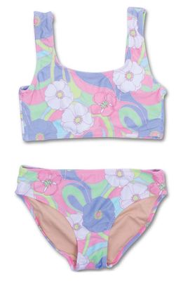 Shade Critters Kids' Groovy Swirl Two-Piece Swimsuit in Purple Multi