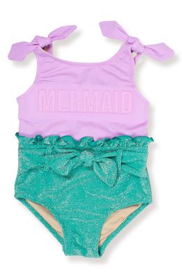 Shade Critters Kids' Mermaid Shimmer One-Piece Swimsuit in Multi/Purple