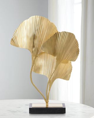 Shadows of Ginkgo Leaf Torchiere Lamp