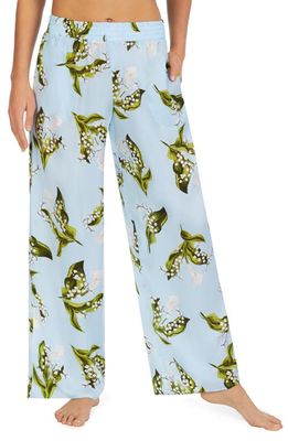 Shady Lady Print Pajama Pants in Aqua Floral
