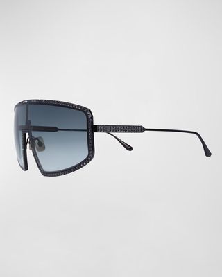 Shady Luv 2 Embellished Titanium Shield Sunglasses