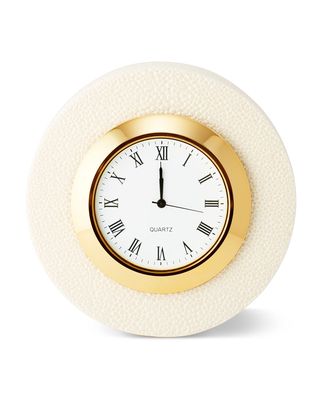Shagreen Cream Desk Clock