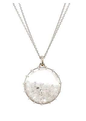 Shake 18K White Gold & 2.44 TCW Diamond Pendant Necklace