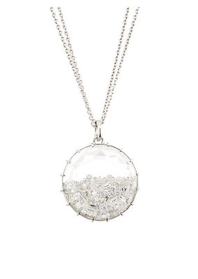 Shake 18K White Gold & 4.02 TCW Diamond Pendant Necklace