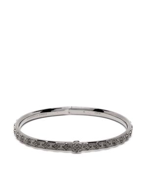 Shamballa Jewels engraved diamond-embellished bangle - Silver