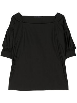 SHANG XIA ruched-detail cotton blouse - Black