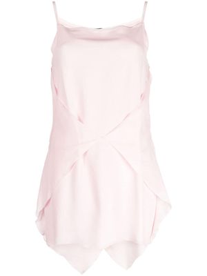 SHANG XIA silk layered-design minidress - Pink