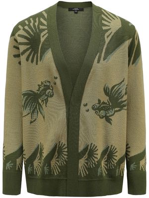 Shanghai Tang all-over graphic-print cardigan - Green