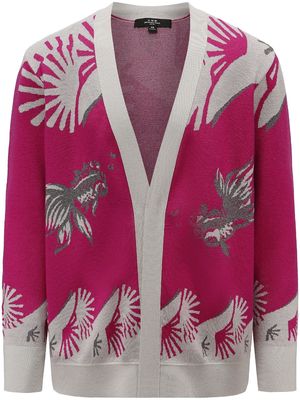 Shanghai Tang all-over graphic-print cardigan - Pink