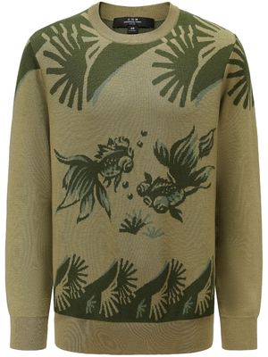 Shanghai Tang all-over graphic-print sweat - Green