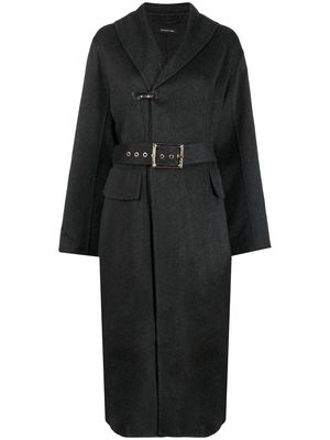 Shanghai Tang belted cashmere coat - Grey
