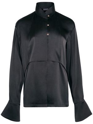 Shanghai Tang double-placket stand-collar blouse - Black