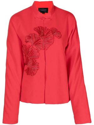 Shanghai Tang embroidered-Ginkgo quilted jacket