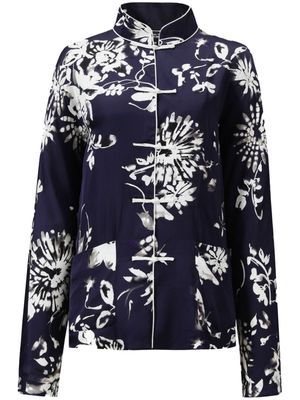 Shanghai Tang floral-print cotton jacket - Blue