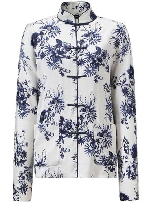 Shanghai Tang floral-print cotton jacket - White