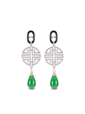 Shanghai Tang gemstone-detail crystal-embellished earrings - Silver