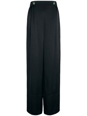Shanghai Tang high-waist pleated palazzo trousers - Black