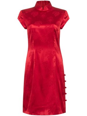Shanghai Tang jacquard silk Qipao dress - Red