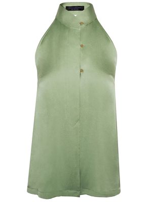 Shanghai Tang mulberry silk sleeveless blouse - Green