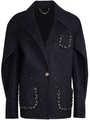 Shanghai Tang reversible tweed-detail blazer - Black