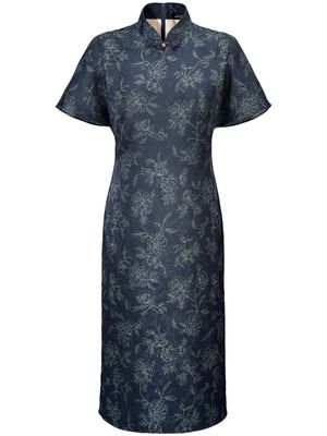 Shanghai Tang silk Qipao dress - Blue