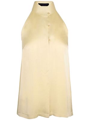 Shanghai Tang silk sleeveless halterneck blouse - Neutrals