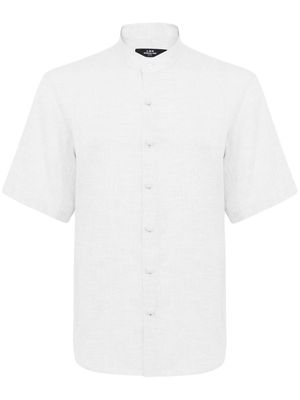 Shanghai Tang stand-up collar linen shirt - White