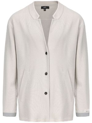 Shanghai Tang wool button-up cardigan blazer - Neutrals