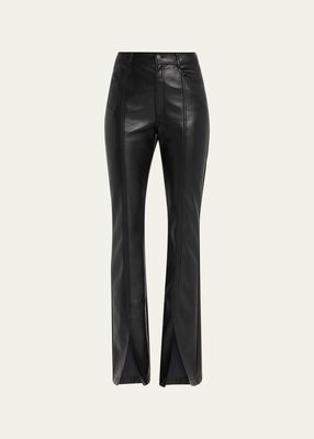 Shanis Vegan Leather Slit Bootcut Pants