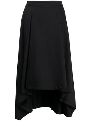 Shanshan Ruan asymmetric pleated skirt - BLACK