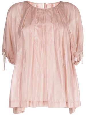 Shanshan Ruan short-sleeve pleated blouse - Pink