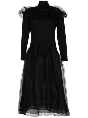 Shanshan Ruan tulle-detailed open-back dress - Black