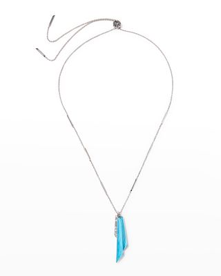 Shard Pendant Necklace with Turquoise Clear Quartz