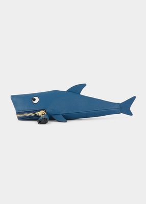 Shark in Sugar Nappa Leather Pouch
