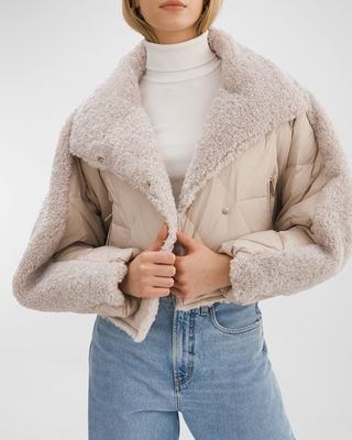 Sharon Quilted Nylon and Faux Fur Down Puffer Jacket