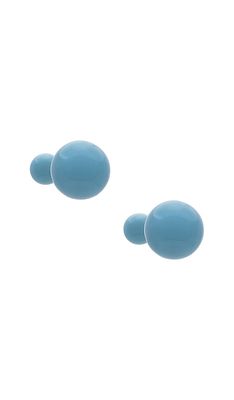 SHASHI Double Ball Earring in Blue.
