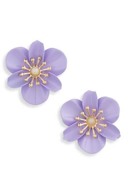 Shashi Lavendula Floral Earrings in Lilac