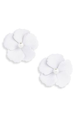 Shashi Les Petales Stud Earrings in White