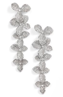 Shashi Lis Crystal Bloom Drop Earrings in Silver