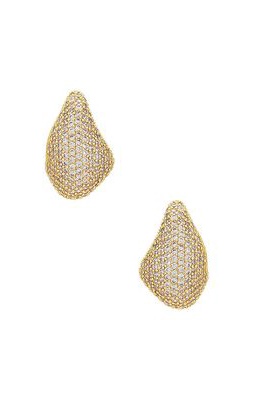 SHASHI Odyssey Pave Earrings in Metallic Gold.