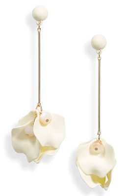 Shashi Petunia Drop Earrings in White