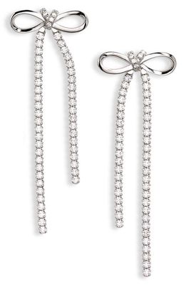 Shashi Rosette Crystal Drop Earrings in Silver
