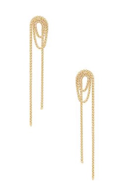 SHASHI Vroom Chain Earring in Metallic Gold.