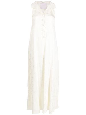 SHATHA ESSA button-front sleeveless dress - White