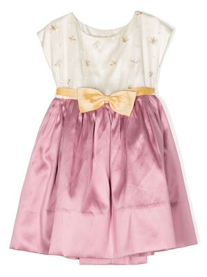 SHATHA ESSA cap-sleeve bow midi dress - Pink