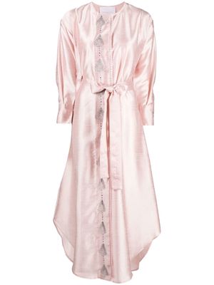 SHATHA ESSA embroidered-detail shirt dress - Pink